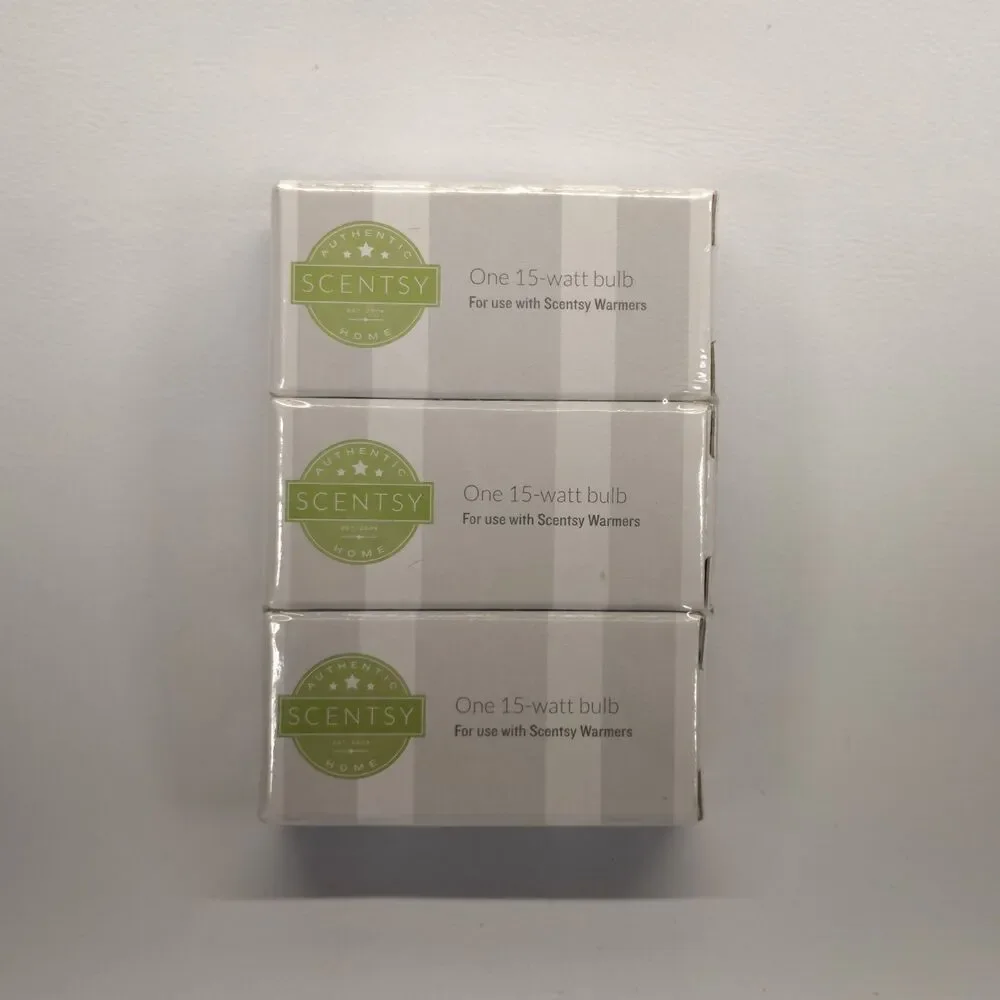 Scentsy Authentic 15 Watt Replacement Lightbulbs Warmer 3 Pack New Sealed 2015